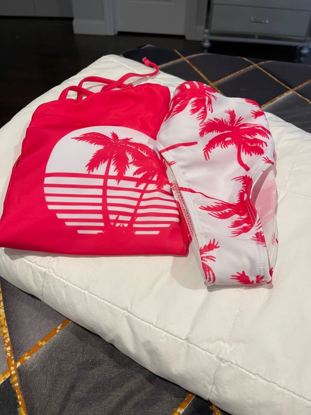 Pink Palm Tree Two-Piece Swim Set Brand New - Picture 9 of 9